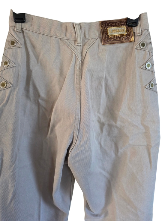 Lawman Western Denim - Lawman Western  Boot Cut Jeans in Light Tan with Western Patch